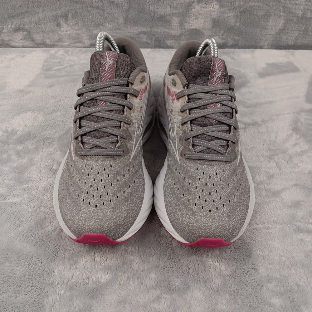Womens Mizuno Wave Inspire 19 Running Shoes Size 8.5 Gray Mesh Sneakers Used - Picture 2 of 13